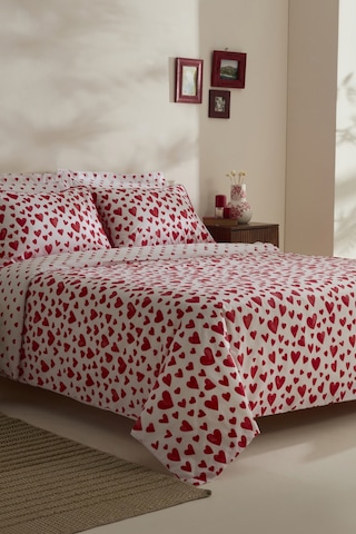 Karaca Home Amour Bliss %100 Pamuk Tek Kişilik Nevresim Takımı Kırmızı Kırmızı