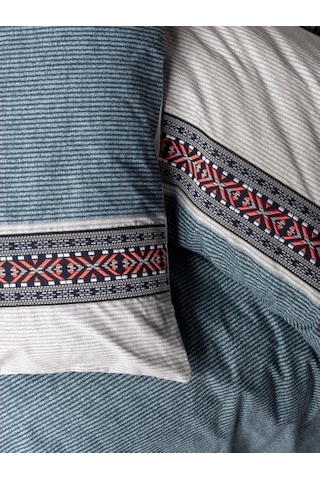 Cotton Box Folk Ark Çift Kişilik Nevresim Takımı Polku Gri