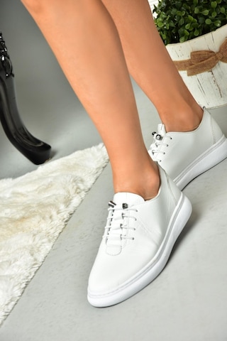 Fox Shoes P555461003 Beyaz Hakiki Deri Kadın Spor Ayakkabı Sneakers Beyaz