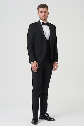 White Stone Phoenix D2406 Slim Fit 6 Drop Likralı Damatlık Takım Elbise Siyah - Siyah