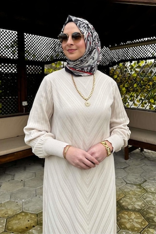 Yağmur Triko Elbise Taş Normal