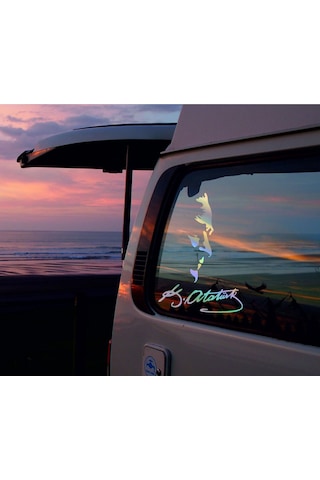 Hologramlı Janjanlı Atatürk Silüet Ve İmza Sticker 02525 30x25 Cm