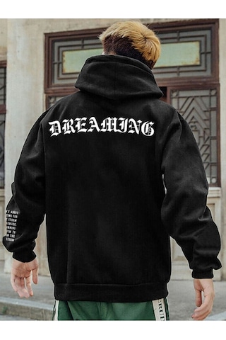 Altamira Unisex Dream Baskılı Oversize Kapşonlu Sweatshirt 001