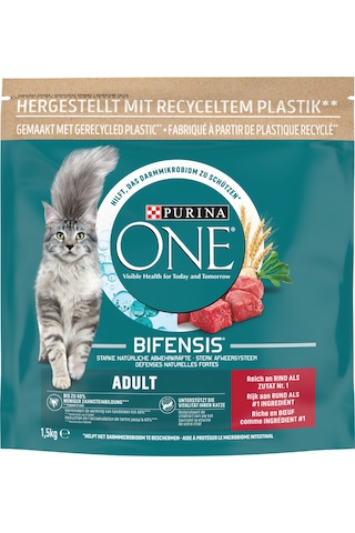 Purina One Sığır Etli Yetişkin Kedi Maması 1500 G + Pouch Ton Balıklı Yetişkin Kedi Konservesi 85 G