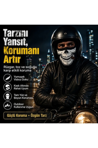 Çorap Giyim Unisex Kuru Kafa Puro Baskılı Balaklava 1 Adet Tek Beden Viskoz Kask İçi Outdoor Maske 1 Siyah