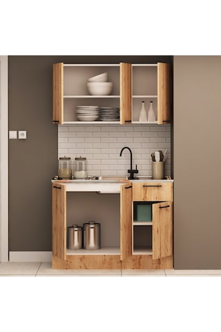 120 CM ŞİLA EVYELİ MİNİ MUTFAK ÜST DOLABI