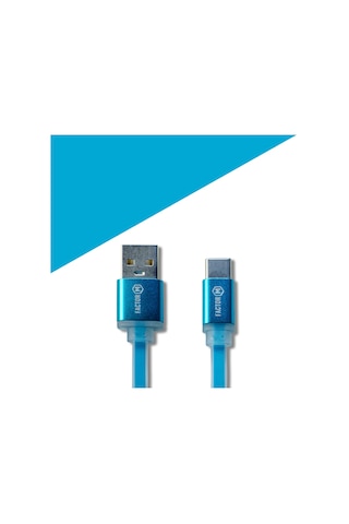 Factor-M FM-3A120TP Type-C Data Kablosu 3A 1.2 M Mavi