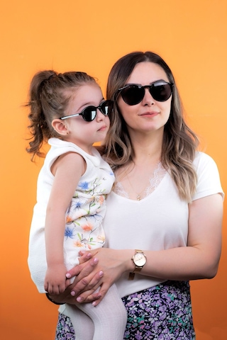Siyah Kemik Çocuk 1-5 Yaş Anne Çocuk Kombin Unısex 2'li Güneş Gözlüğü Anne Ekartman:50 Siyah