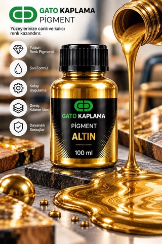 Gato Kaplama Solvent Bazlı Transparan Sıvı Pigment Boya 100 Ml Altın Renk Renklendirici
