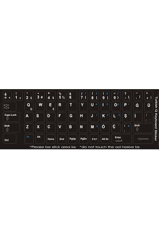 Notebook Klavye Türkçe Q Siyah Sticker, Klavye Etiketi Notebook Klavye Türkçe Q Siyah Sticker, Klavye Etiketi