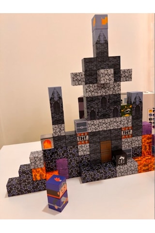100 Parça Manyetik Bloklar Yapı Blokları Mavi Kale Temalı Yapı Taşı 2.5 Cm