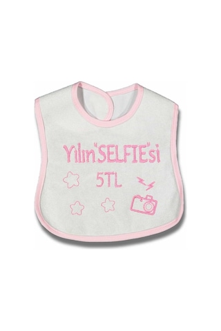 Yılın Selfiesi 5 TL Yazılı Pembe Önlük Pembe