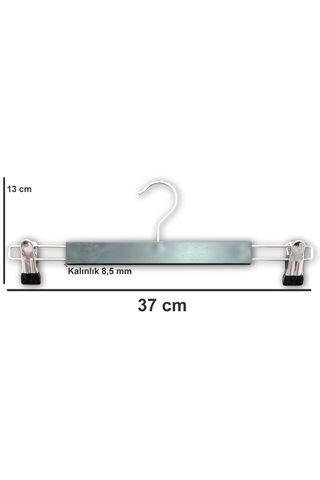 Ağırsoy 12 Adet Mandallı Etek Pantolon Askısı 37 Cm Siyah Renkte, Paslanmaz Çelik Mandallı