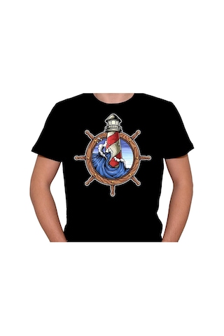 Dümen Deniz Feneri Kaptan Captain Tişört Unisex T-shirt 001
