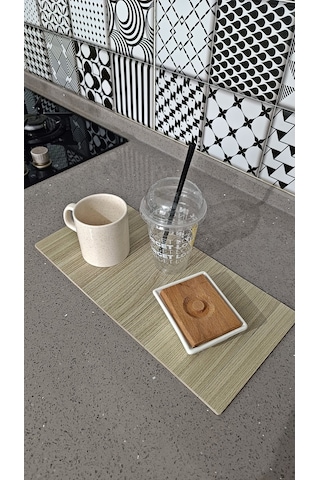 Kahve Krem Koltuk Kenarı Katlanabilir Yan Sehpa Amerikan Servisi