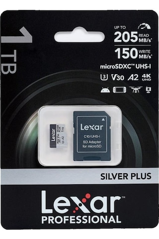 Lexar Silver Plus 1 TB 205 Mb 4k V30 Uhsı Micro Sd Hafıza Kartı