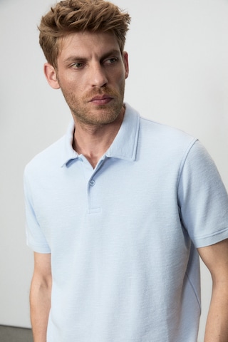 Grımelange Mınnutu Erkek Organik Pamuklu Polo Yakalı Regular Fit Mavi T-shirt