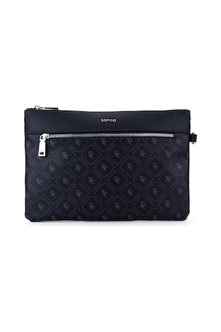 Tamer Tanca Kadın Suni Deri Lacivert Desen Clutch Çanta 743 2337 Bn Cnt Sk25-26 Lacı Gfrj Laci