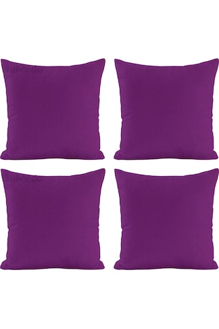 Dekoratif 4'lü Kırlent Yastık Kılıfı Seti - 42 X 42 Cm - Mürdüm