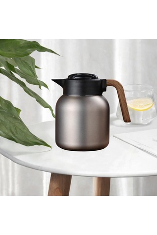 Suntek Yalıtımlı Paslanmaz Çelik Kahve Sürahisi Su Ofis Gri