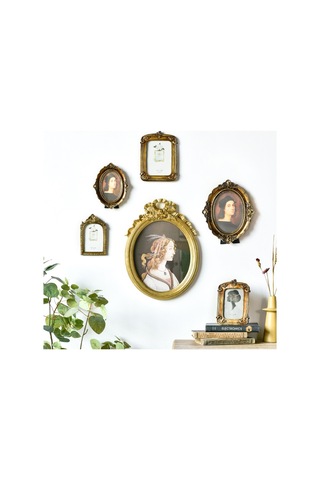 Sones Retro Taklit Ahşap Ev Dekor Fotoğraf Çerçeveleri, Özellikler: Oval-6 İnç