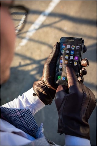 Hakiki Kuzu Derisi Erkek Eldiven-Siyah