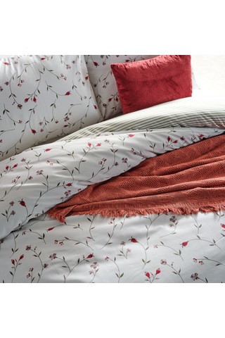 Ranforce Elegan Tek King Size Nevresim Takımı - Beyaz