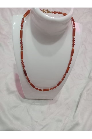 Doğaltaş Akik Kolye Kahverengi