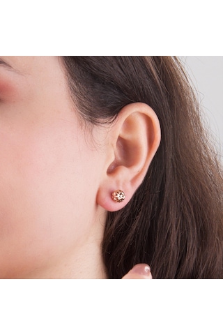 14 Ayar 7 Mm Altın Top Küpe 2,10 Gr-5983 53910844