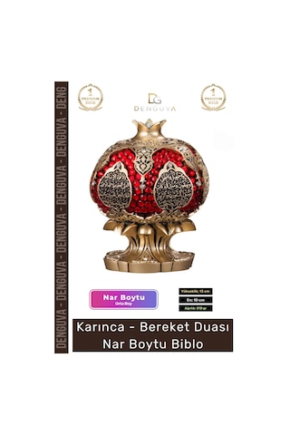 Biblo Nakkaş Sarı Orta Boy Polyester Bereket Objesi Ayetel Kürsi Bereket Nar Boytu Biblo