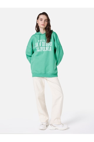 Colin's Colins Regular Fit Baskılı Yeşil Kadın Sweatshirt Cl1067398 Apple Green Yeşil
