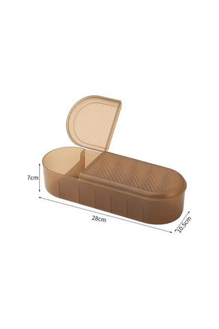 Massart Şarj Cihazları Ve Kablolar İçin Kapaklı Çok Amaçlı Düzenleyici 159391166 Kahverengi