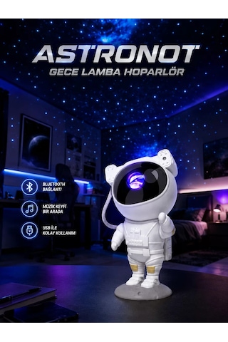 Northcity Projeksiyon Astronot Lamba Speaker Sevimli Astronot Bluetooth Hoparlör Yeni Nesil