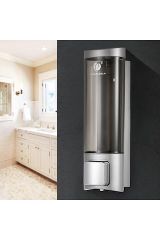 Springsun Duvar Tipi Köpük Sabunluk - 200ml Şampuan & Duş Jeli Dispanseri Gümüş