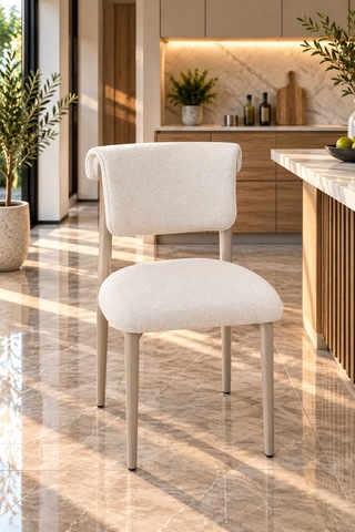 Tool Aksesuar T-8074 Traverten Sabit Masa Mdf 70x120 İbiza Krem Sandalye 4 Kişilik Mutfak Masa Takımı Krem Sandalye Traverten Masa