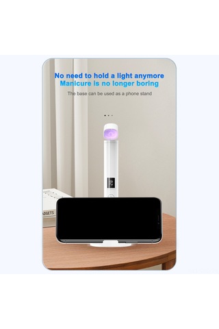 Samdoo Beyaz Geleneksel Tırnak Lambası, Telefon Tutucu Tabanlı, 180mah Pil, 45/60s Zamanlama, Led Ekran, Genişletilebilir Ve Katlanabilir Kafa Beyaz