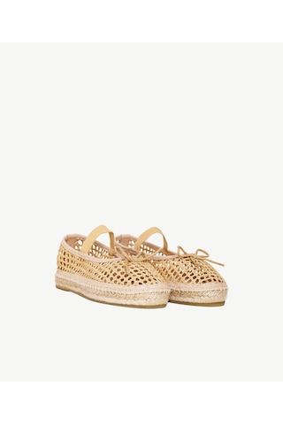 Yargıcı Rafya Örgülü Mary Jane Espadril 26ykay4034x 017 Bej