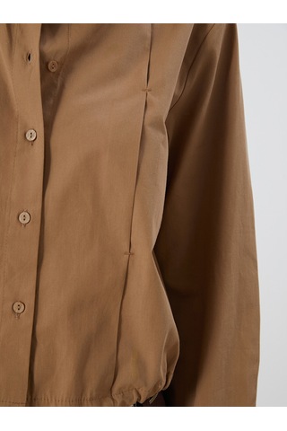 Lcwaıkıkı Classic Kahverengi Loose Fit Kadın Gömlek