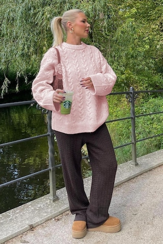 Madmext Pembe Bisiklet Yaka Örme Triko Kazak Mg2009-pembe Pembe