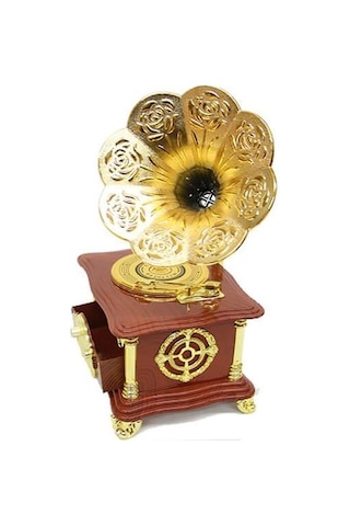 Gramofon Ayaklı Müzikli Vintage Müzik Kutusu Hediyelik