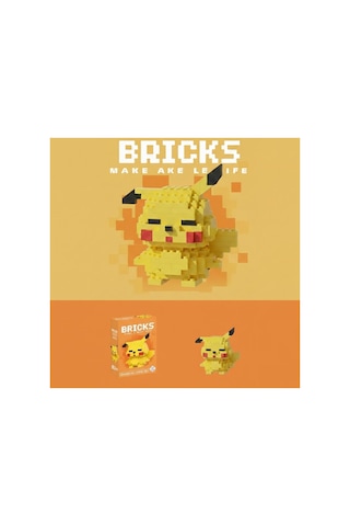 Sevimli Sarı Elektrikli Fare Nano Blok - 3d Mikro Puzzle Hobi Seti