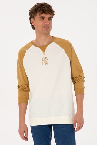 U.S. Polo Assn. Erkek Bisiklet Yaka Regular Fit Haki İnce Sweatshirt 50315420-VR151