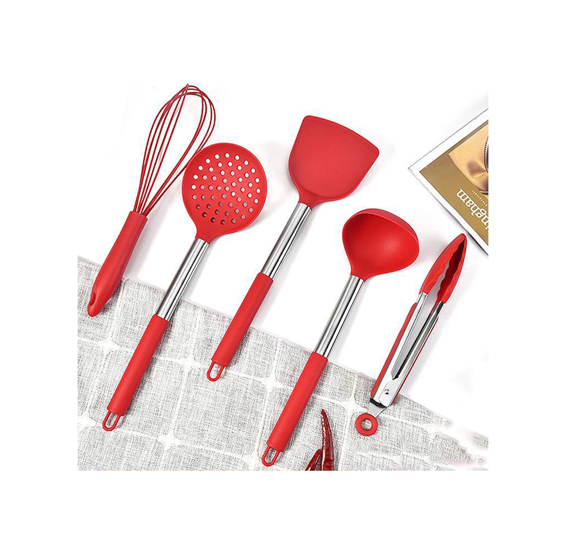 Kosona 5 Parça Silikon Mutfak Aletleri Seti - Pişirme Gereçleri Kombinasyonu Diğer