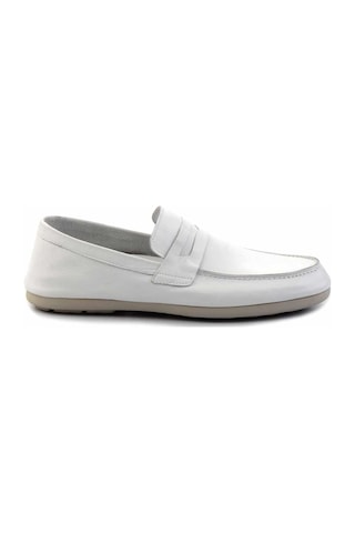 Bambi Beyaz Leather Erkek Loafer Ayakkabı E01304406643 Beyaz