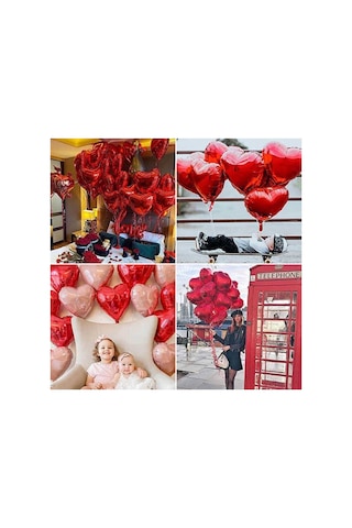 Kırmızı Kalp Folyo Balon 60 Cm Gri