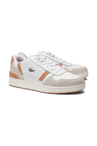 Lacoste T-clip Leather Mens Sneaker Hakiki Deri Günlük Spor Ayakkabı Beyaz Beyaz