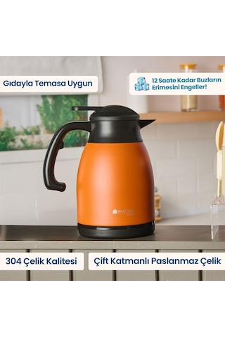 Evidea Kitchen Çay Termosu - Turuncu - 1,5 Lt Turuncu