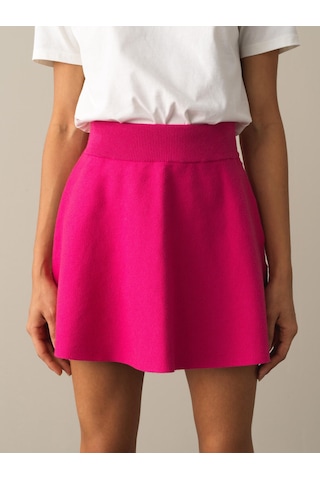 Fuşya Regular Fit Triko Etek 23kb00850857-32 Fuşya