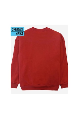 Game On Oversize Sweatshirt Kırmızı