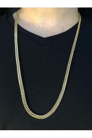 Vog 75 Cm Çelik Yatsı Model Tilki Kuyruğu Sarı Renk Unisex Sevgiliye Eşe Hediye Kolye Sarı